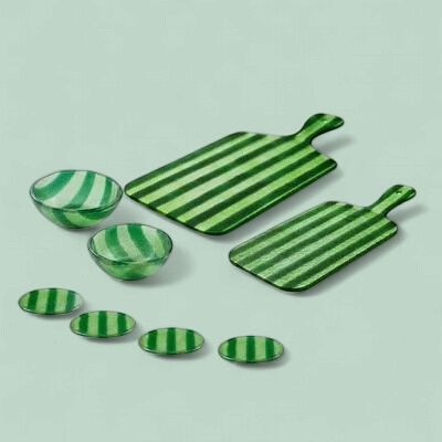 Glazen Borrelplank  - Groen S