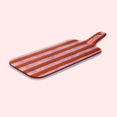 Glazen Borrelplank - Roze / Oranje Bruin S
