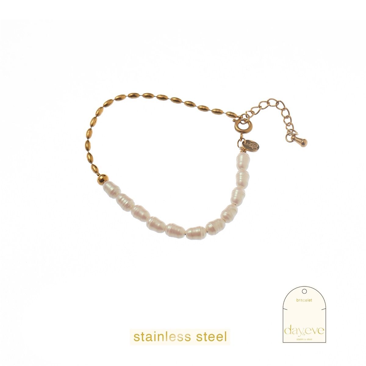 Half Pearly Bracelet - Gold