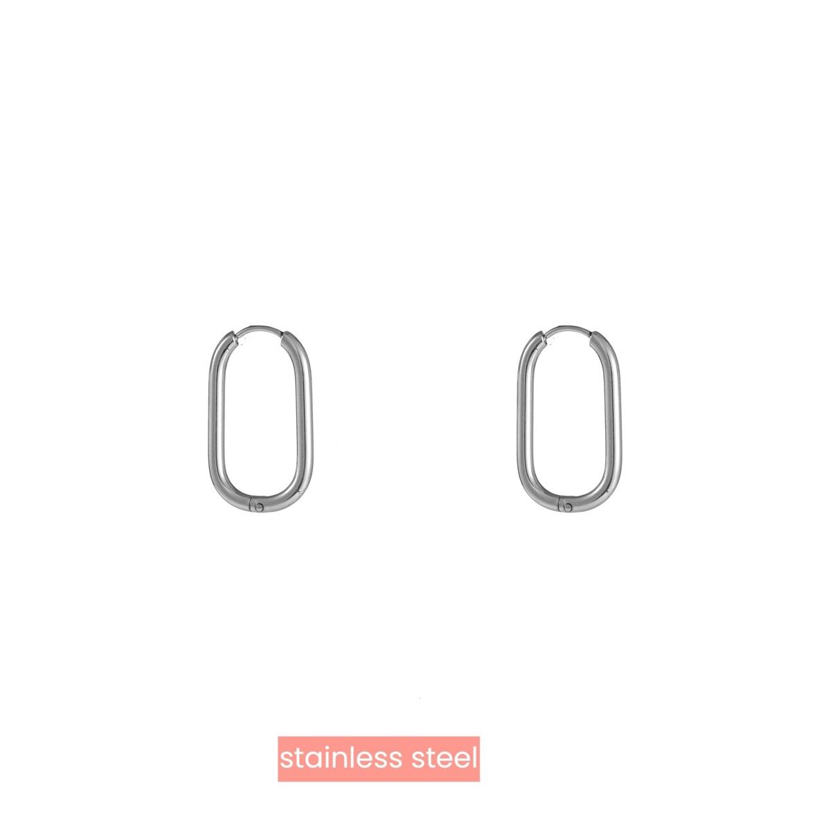 Oval Hoop - Silver