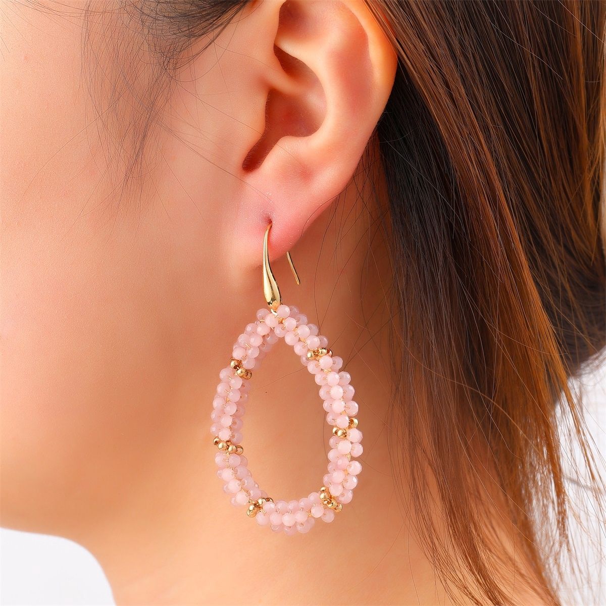 Drop Dangle - Gold + Summer Plum Pink