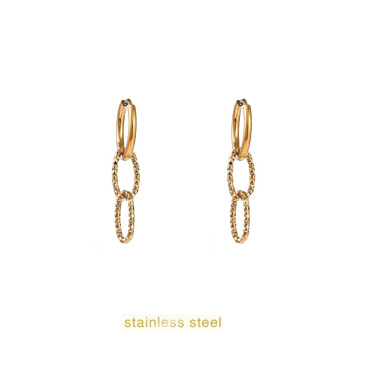 Oval Pendant Hoop - Gold