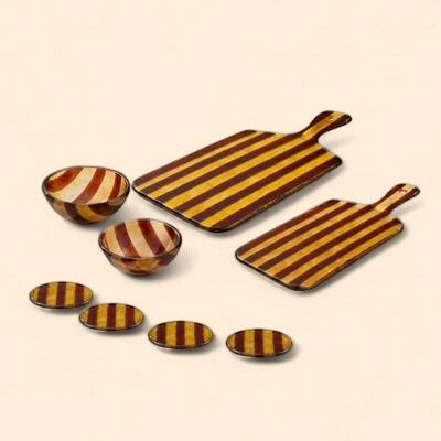 Glazen Borrelplank - Amber / Bruin S