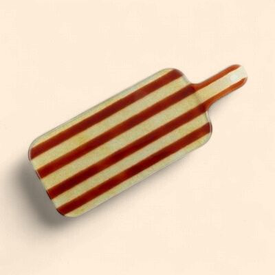 Glazen Borrelplank - Amber / Bruin S