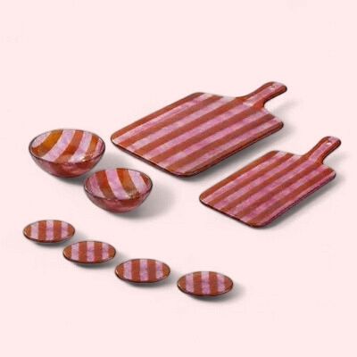 Glazen Borrelplank - Roze M