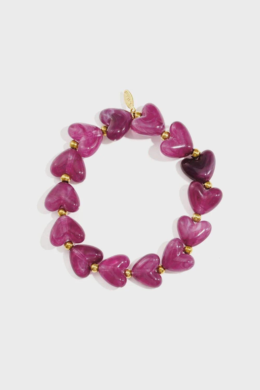 Hartjes Kralenarmband - Purple