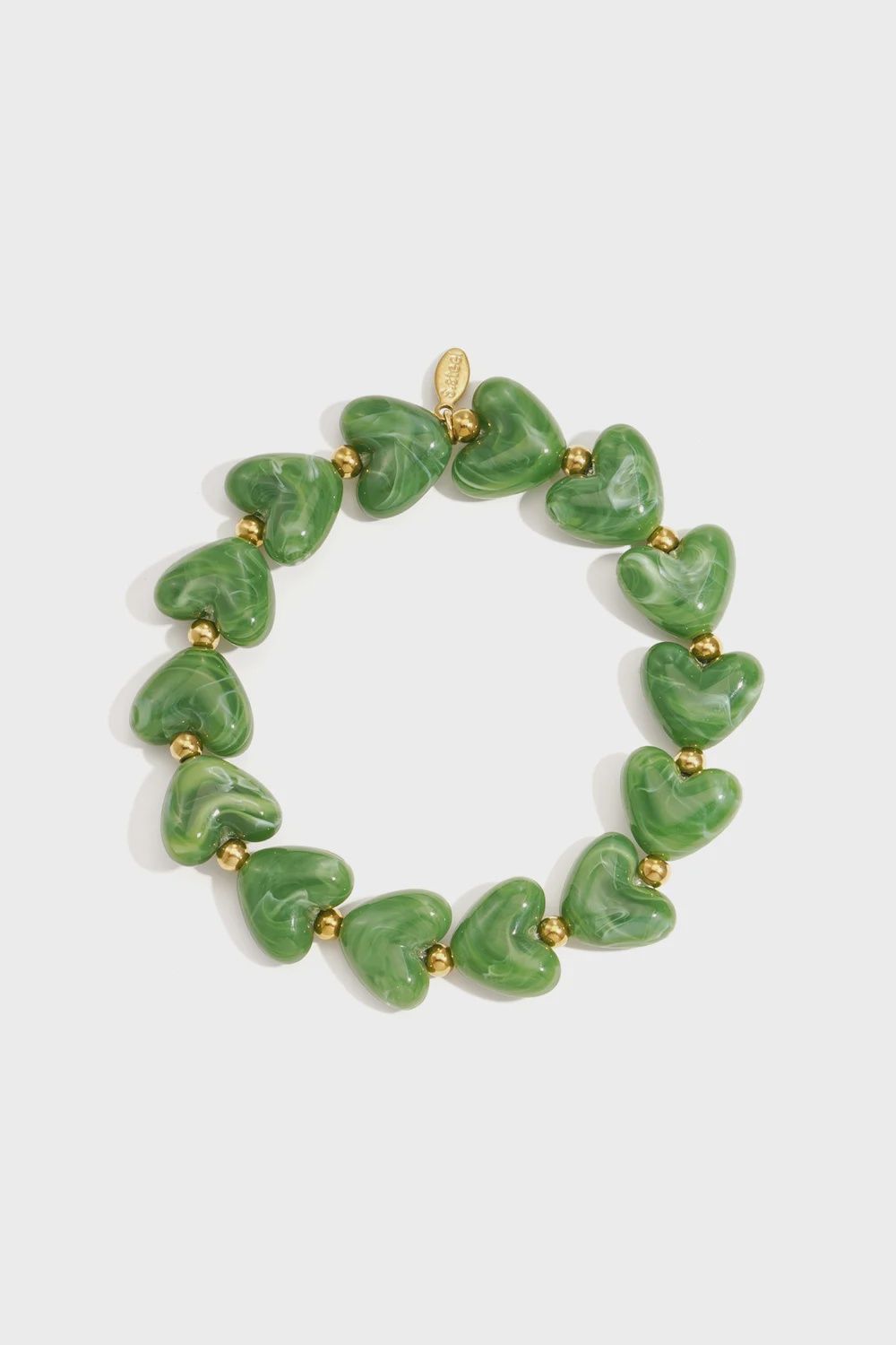 Hartjes Kralenarmband - Donker Groen