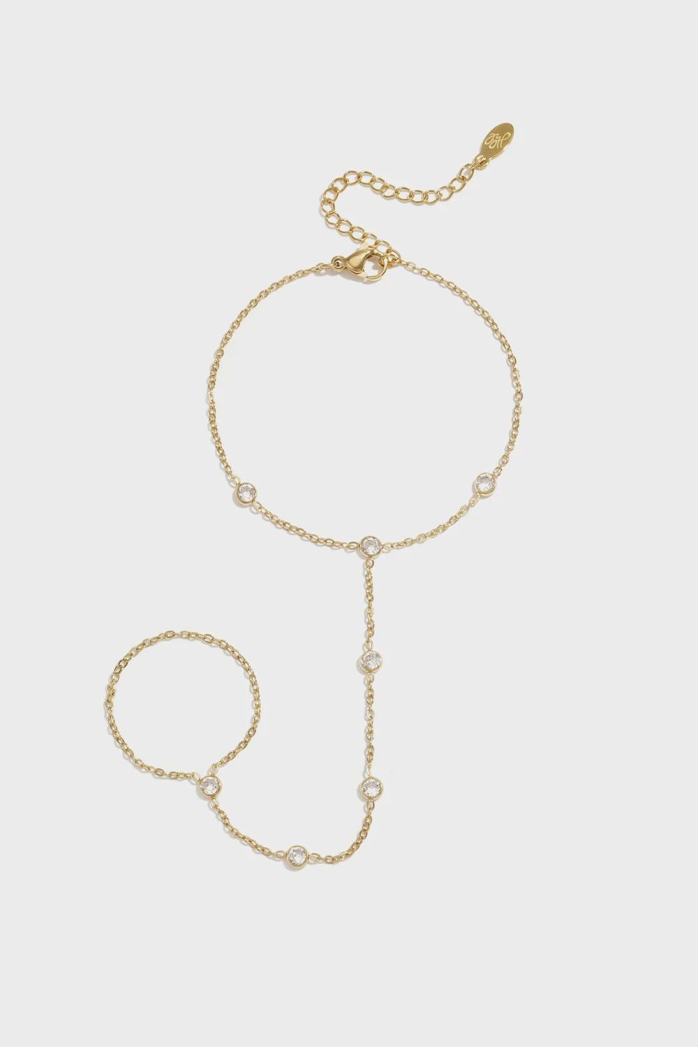 Handchain Small Round Stones - Gold