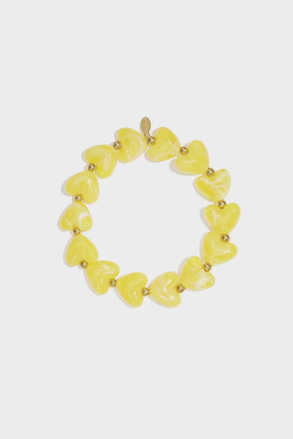 Hartjes Kralenarmband - Yellow