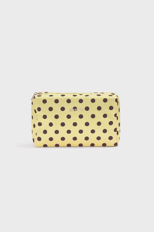 Make Up Tasje Polkadots - Geel / Bruin