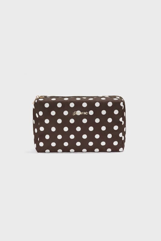 Make up Tasje Polkadots - Bruin / Wit