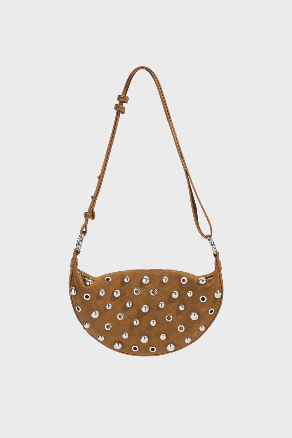 Schouder Tasje - Bruin / Zilveren Studs