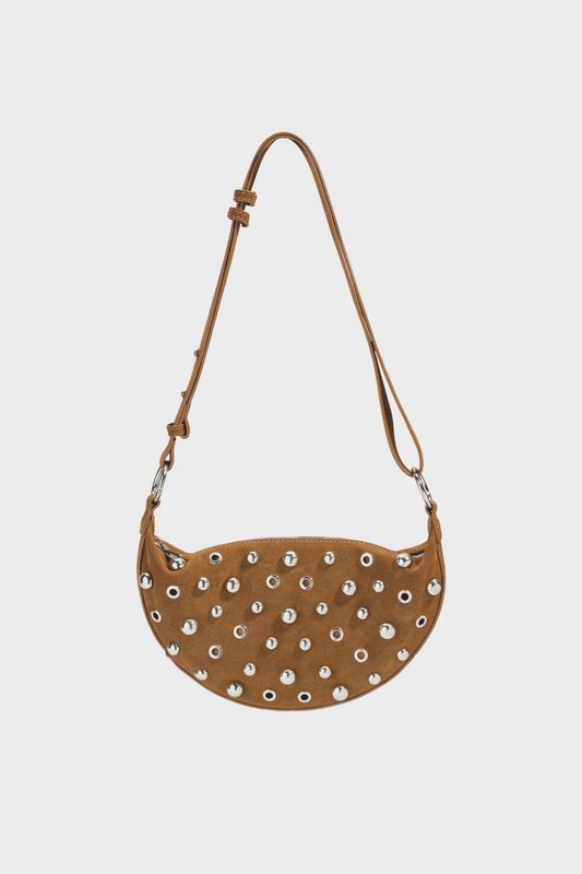 Schouder Tasje - Bruin / Zilveren Studs