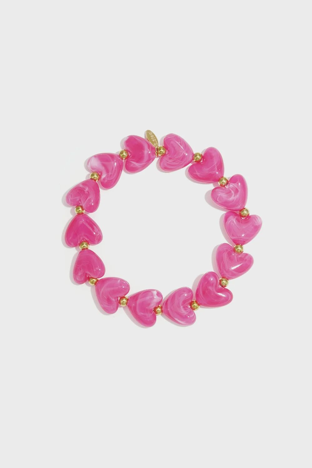 Hartjes Kralen Armband - Rose Red