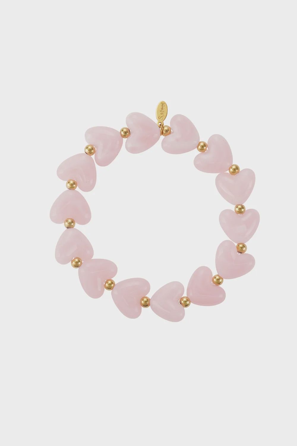 Hartjes Kralen Armband - Wit / Roze