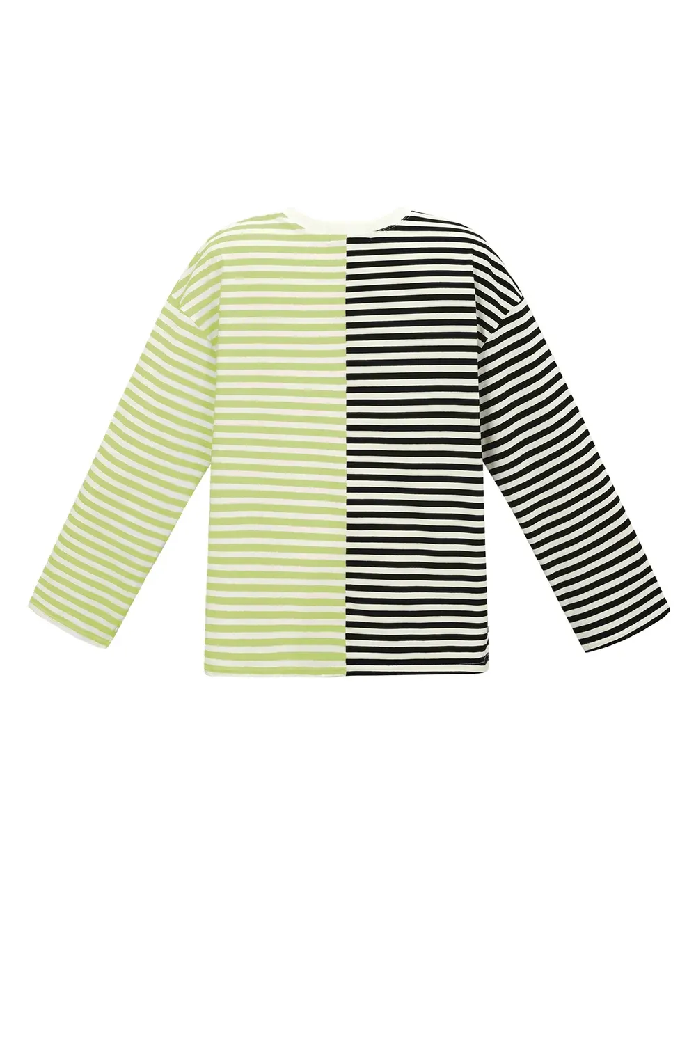 Longsleeve Blocked Stripe - Zwart / Groen