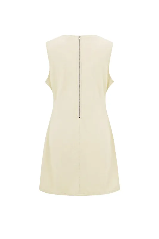 Denim Jurk - Beige