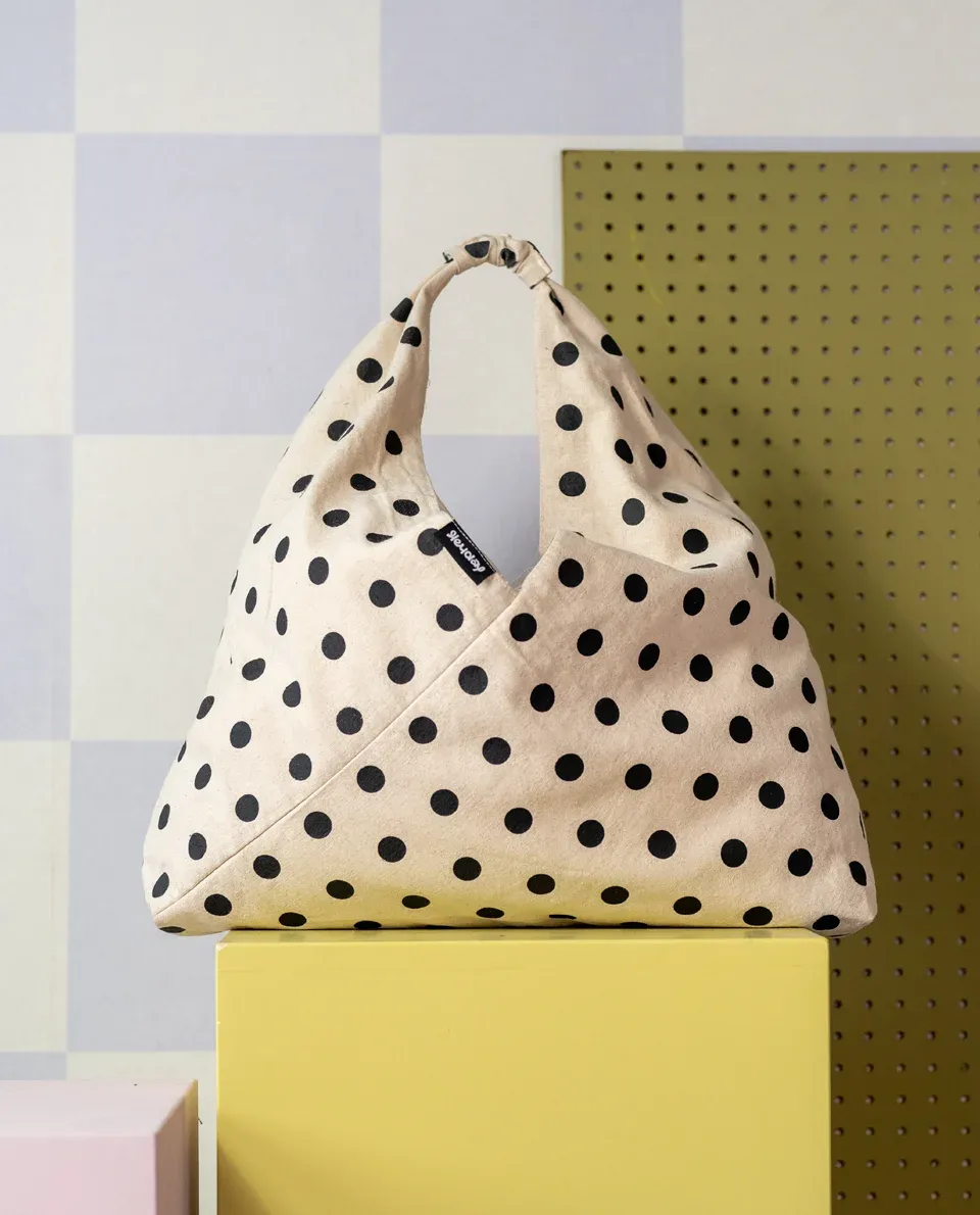 Tas Polka Dots - Beige / Zwart
