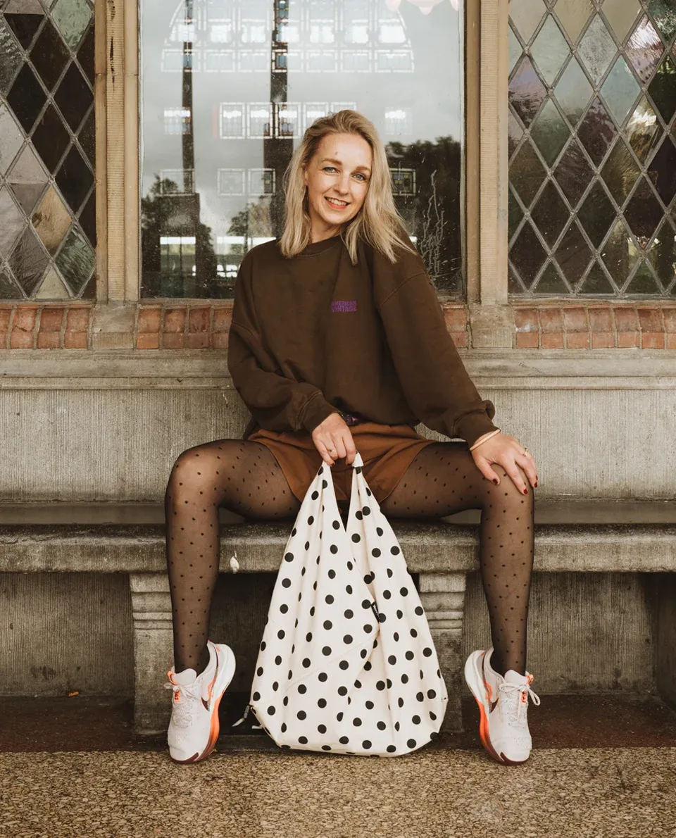 Tas Polka Dots - Beige / Zwart