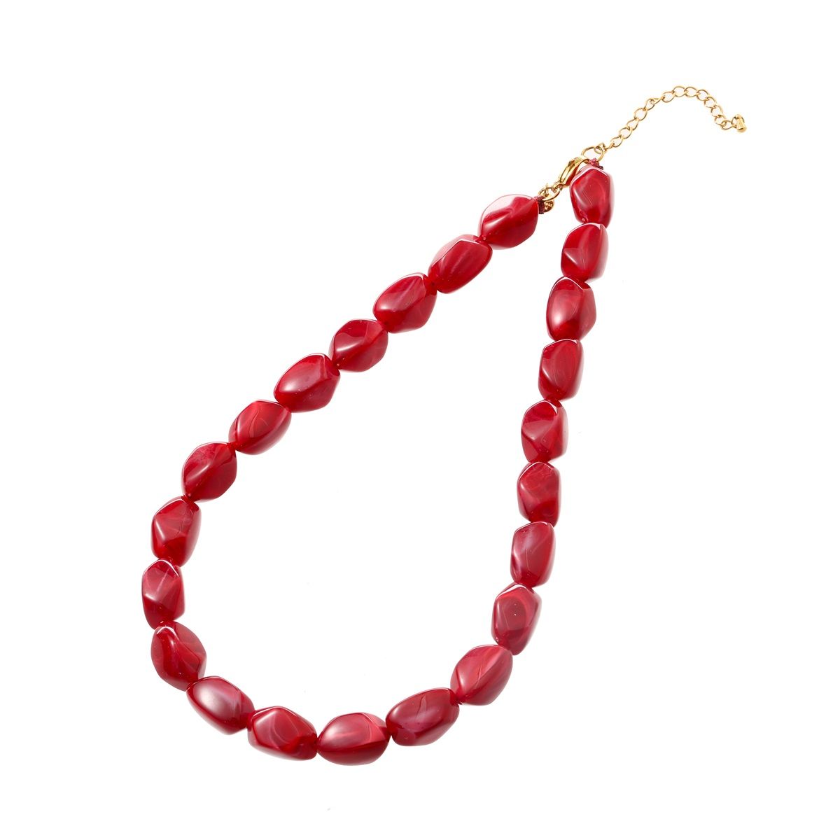 Big Shape Stones Necklace - Burgundy