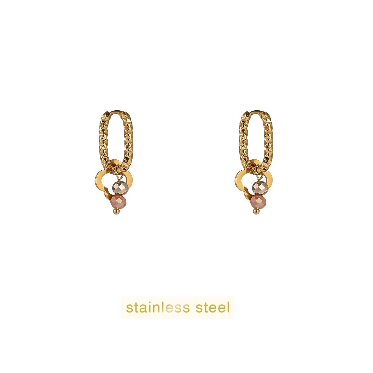 Clover Stone Hoop - Gold