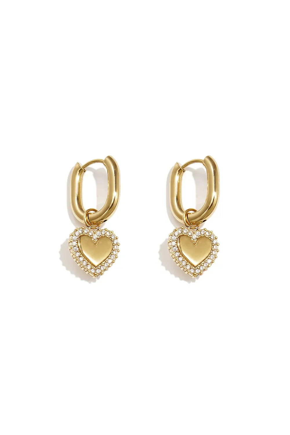 Hartjes Oorbel Strass - Goud