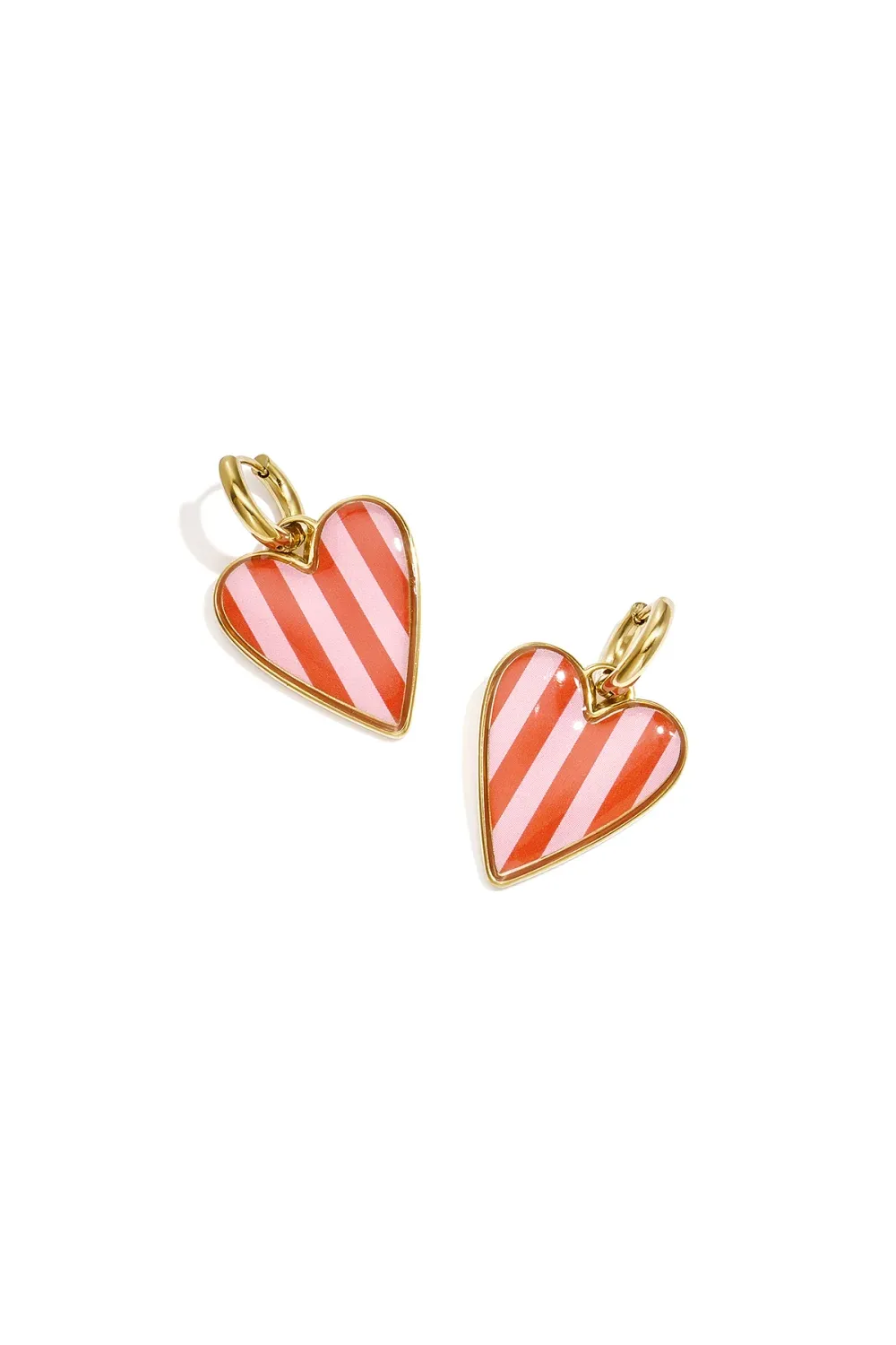 Hearts Stripes Oorbel - Roze / Rood