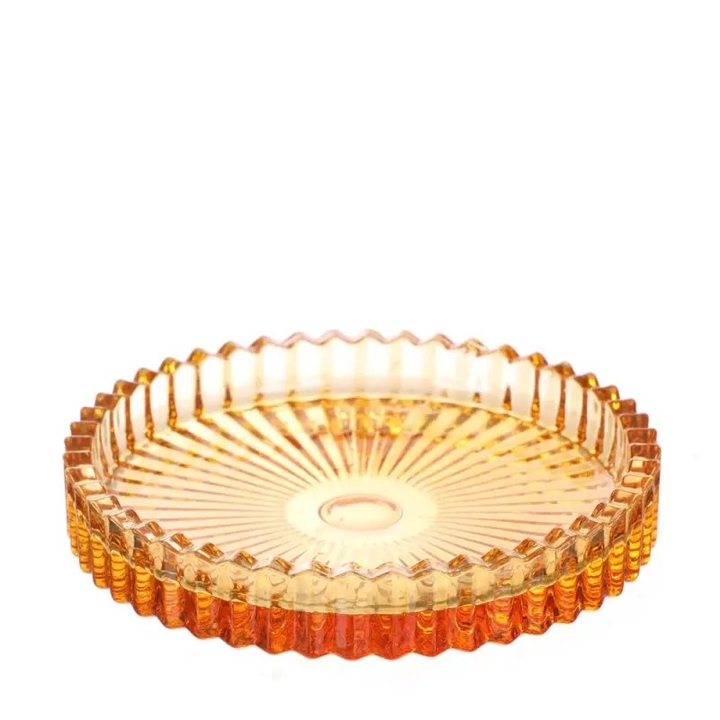Glazen onderzetters - Mustard / Orange 4st