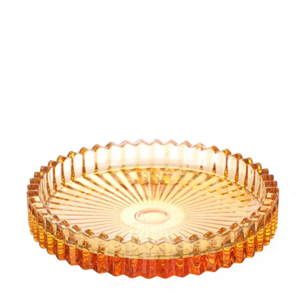 Glazen onderzetters - Mustard / Orange 4st
