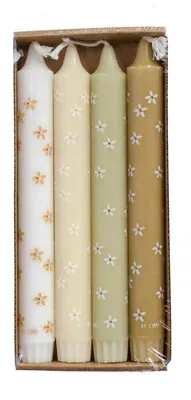 Dinerkaarsen set - Flowers Green