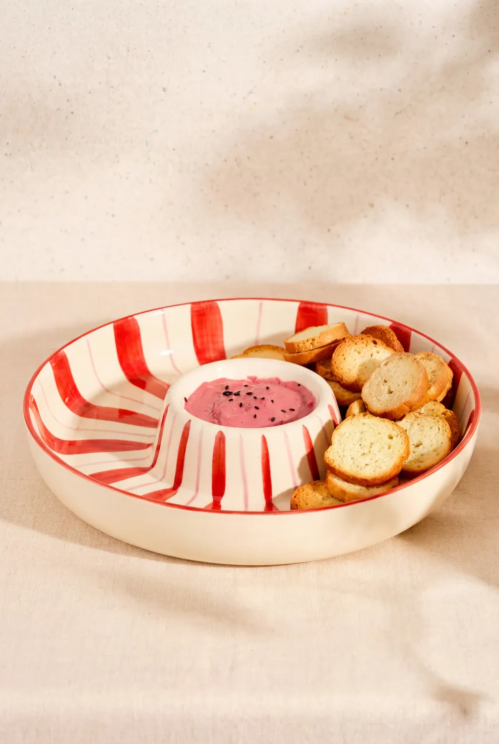 CHIP 'N DIP BOWL - RED