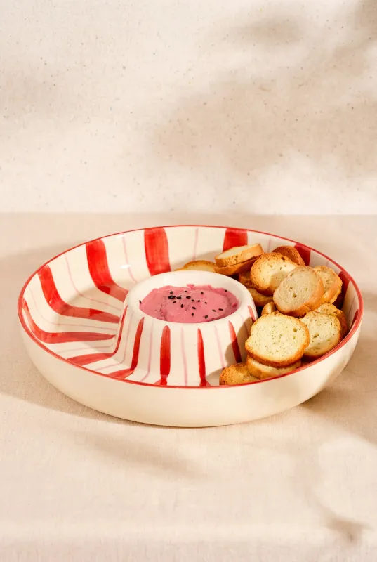 CHIP 'N DIP BOWL - RED