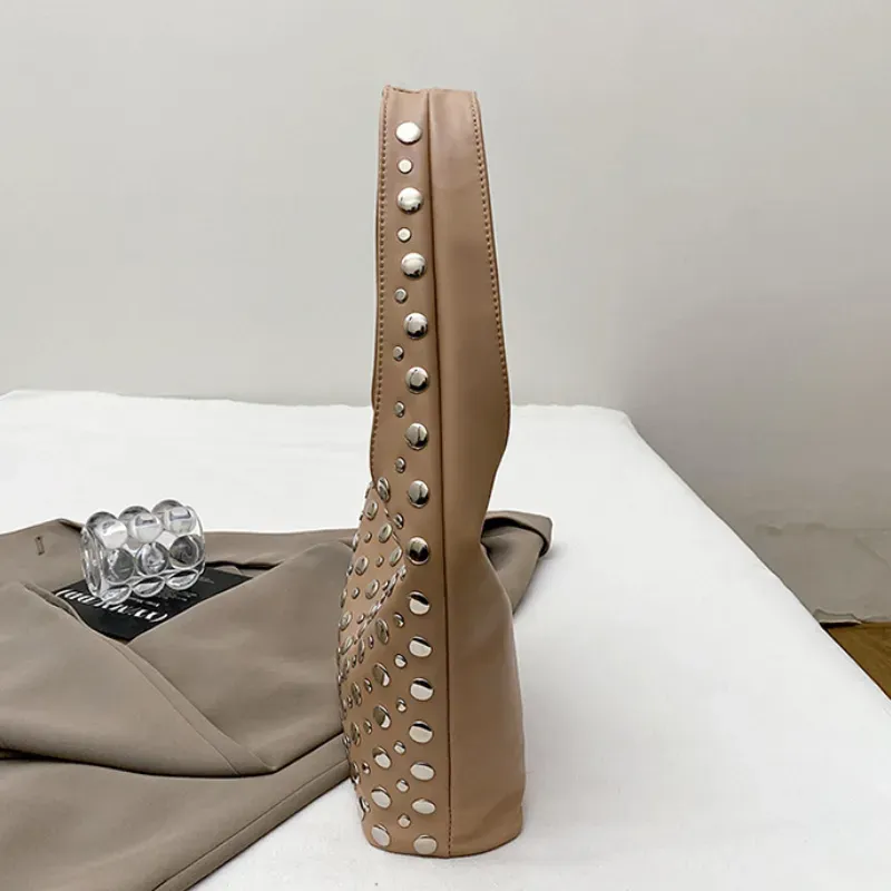 Studded Handbag - Khaki