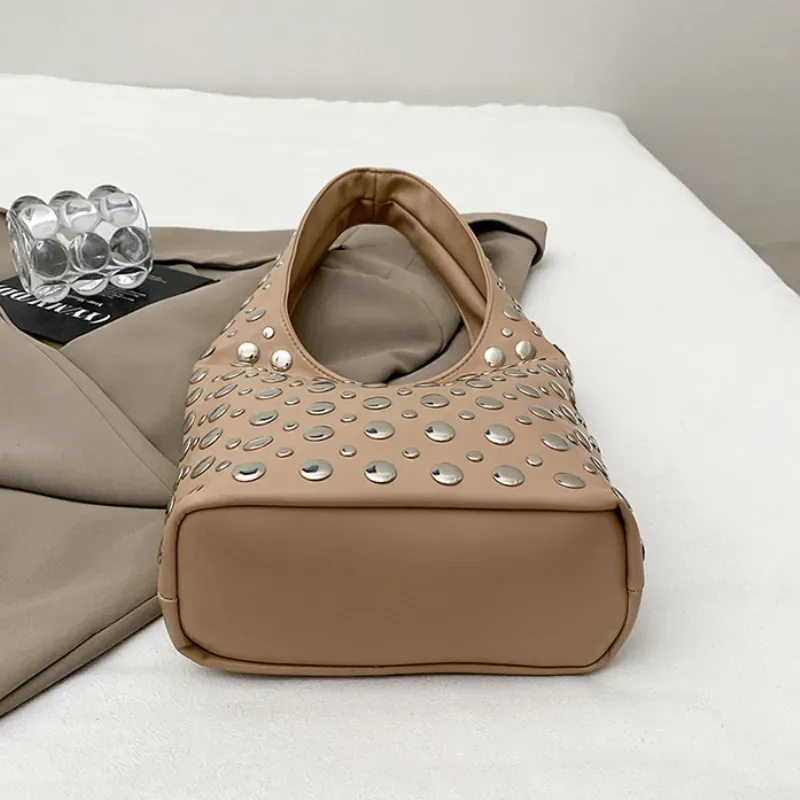 Studded Handbag - Khaki