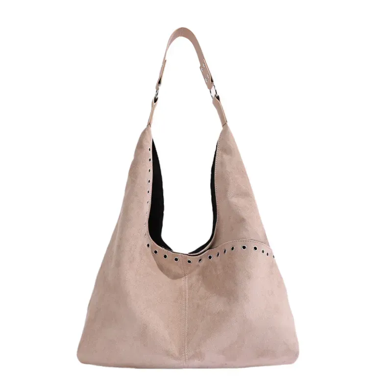 Suede Tote Bag - Khaki