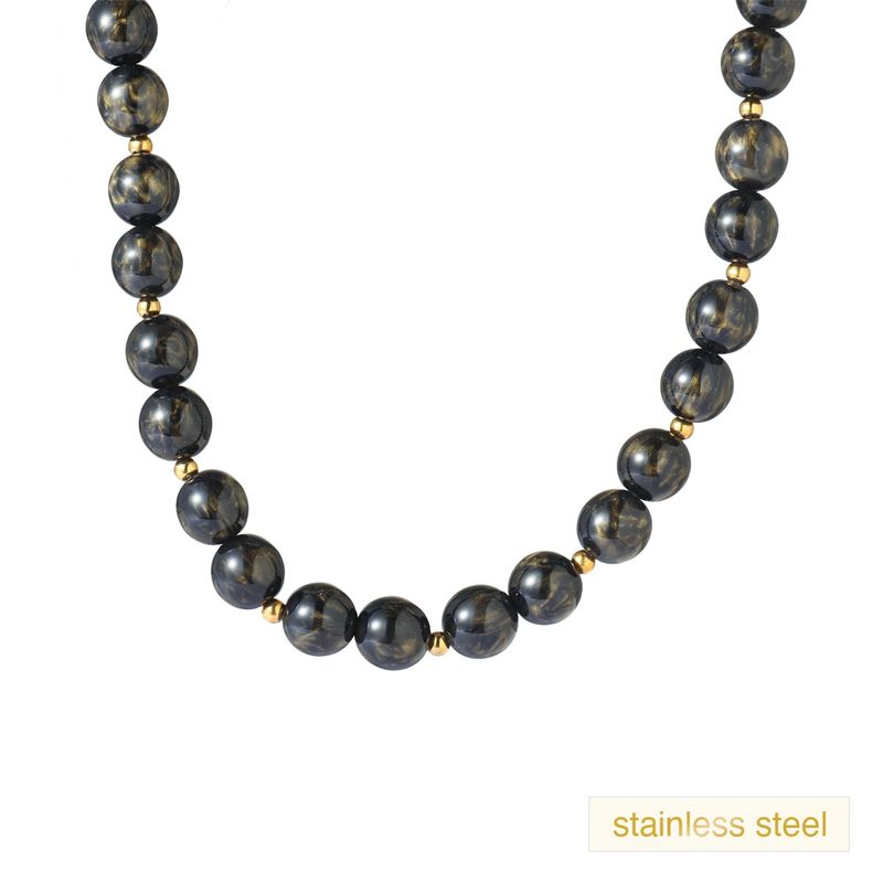 Glamour Stones Necklace - Dark Brown / Grey