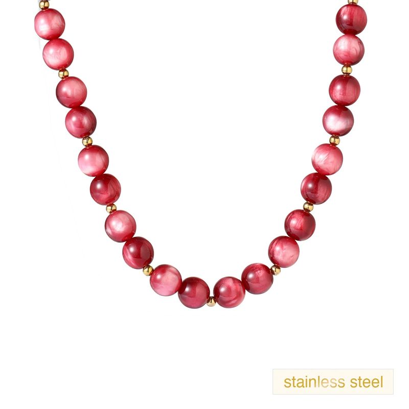 Glamour Stones Necklace - Burgundy