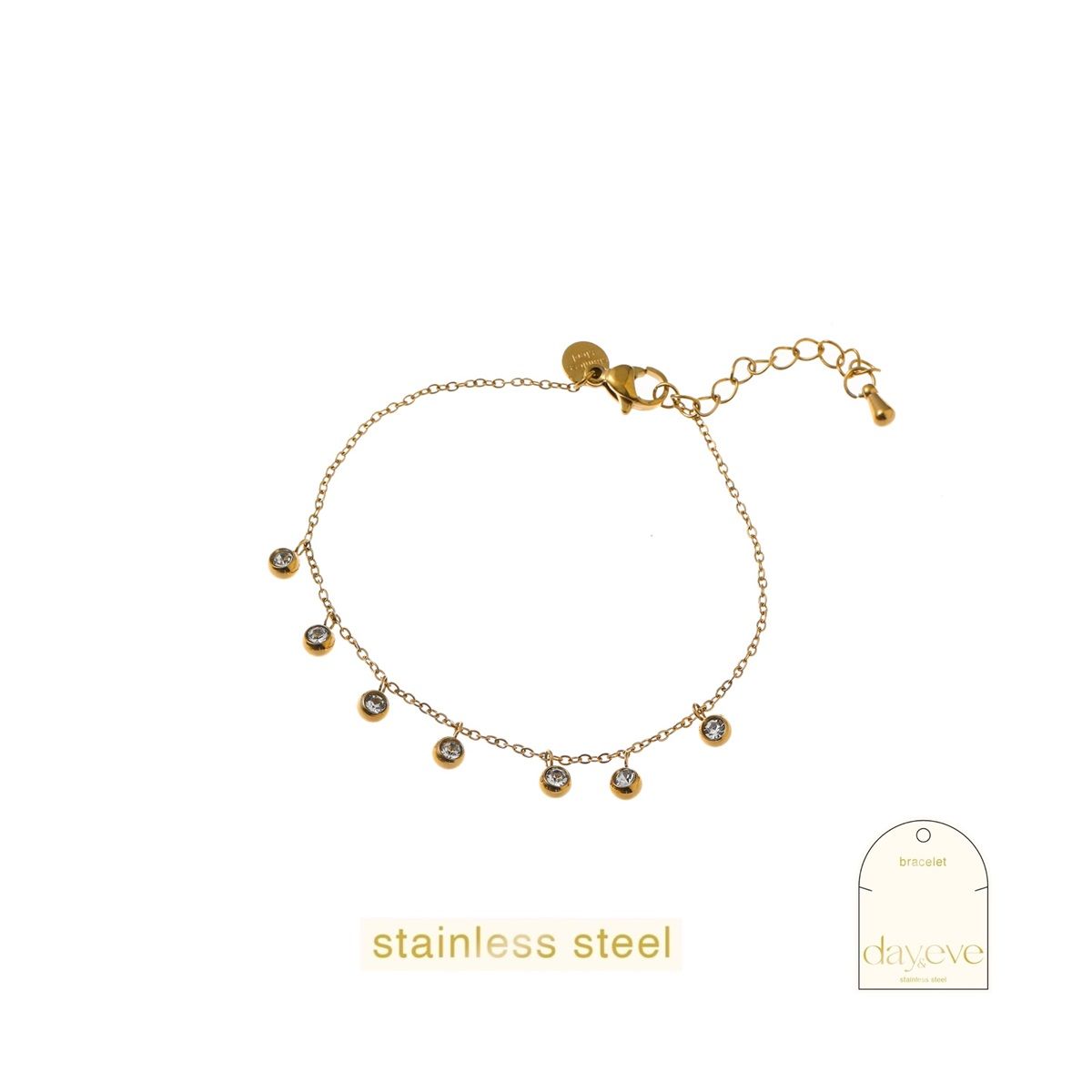 Round Sparkles Bracelet - Gold &amp; Crystal