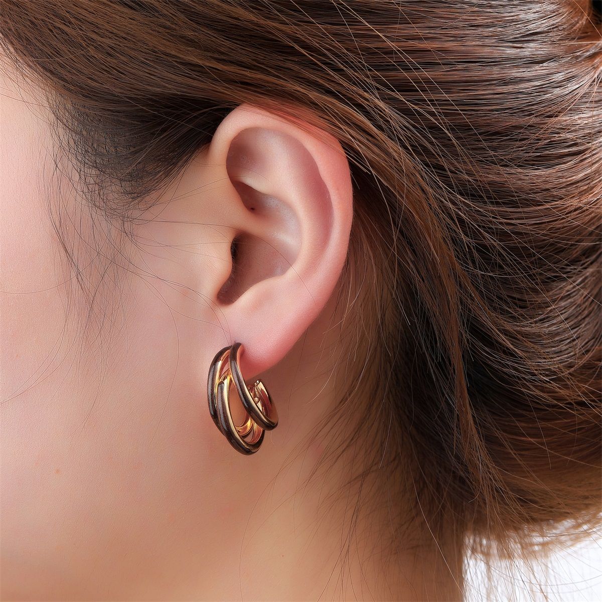 3 Way Hoop - Gold / Brown