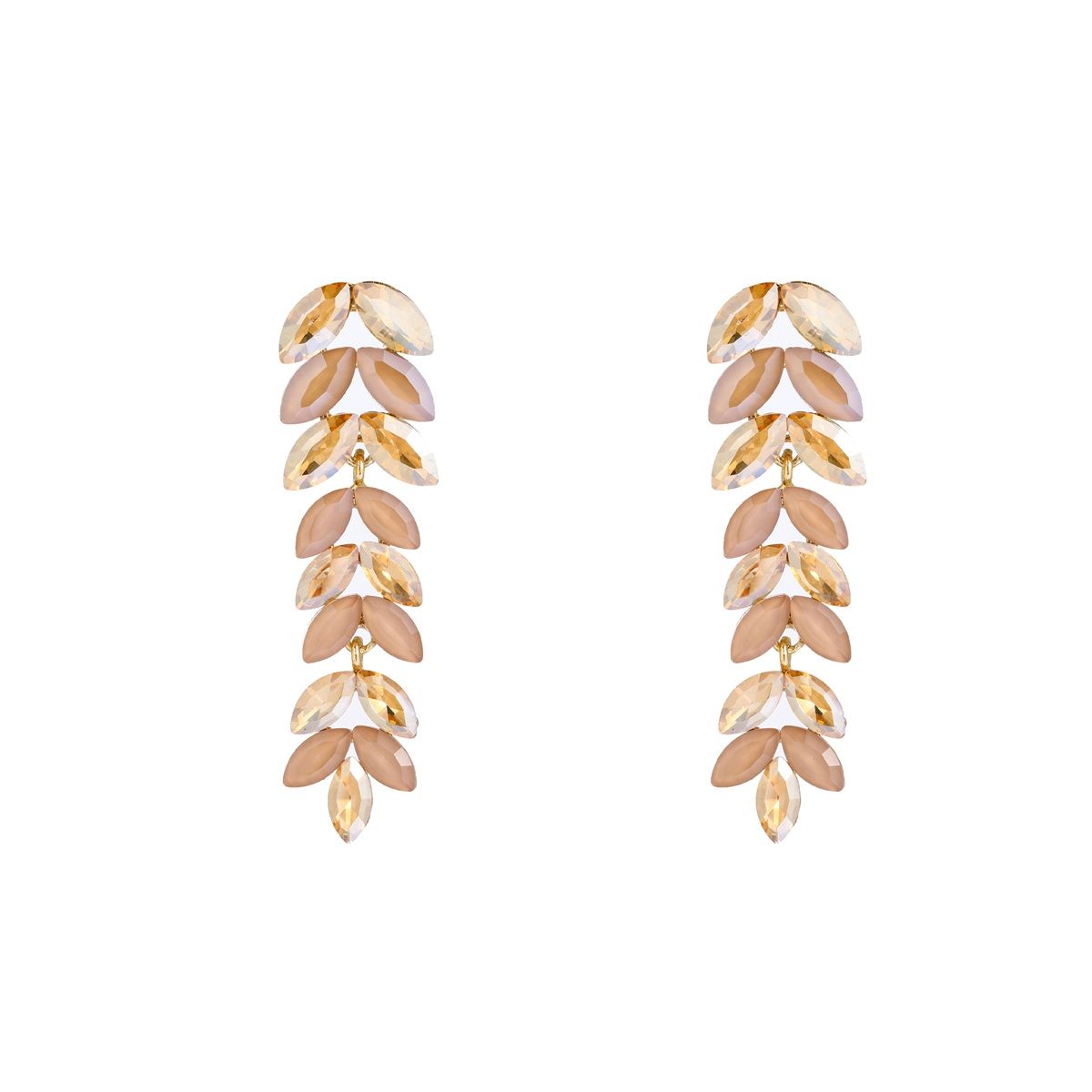 Fountain Dangle Earrings - Gold + Taupe