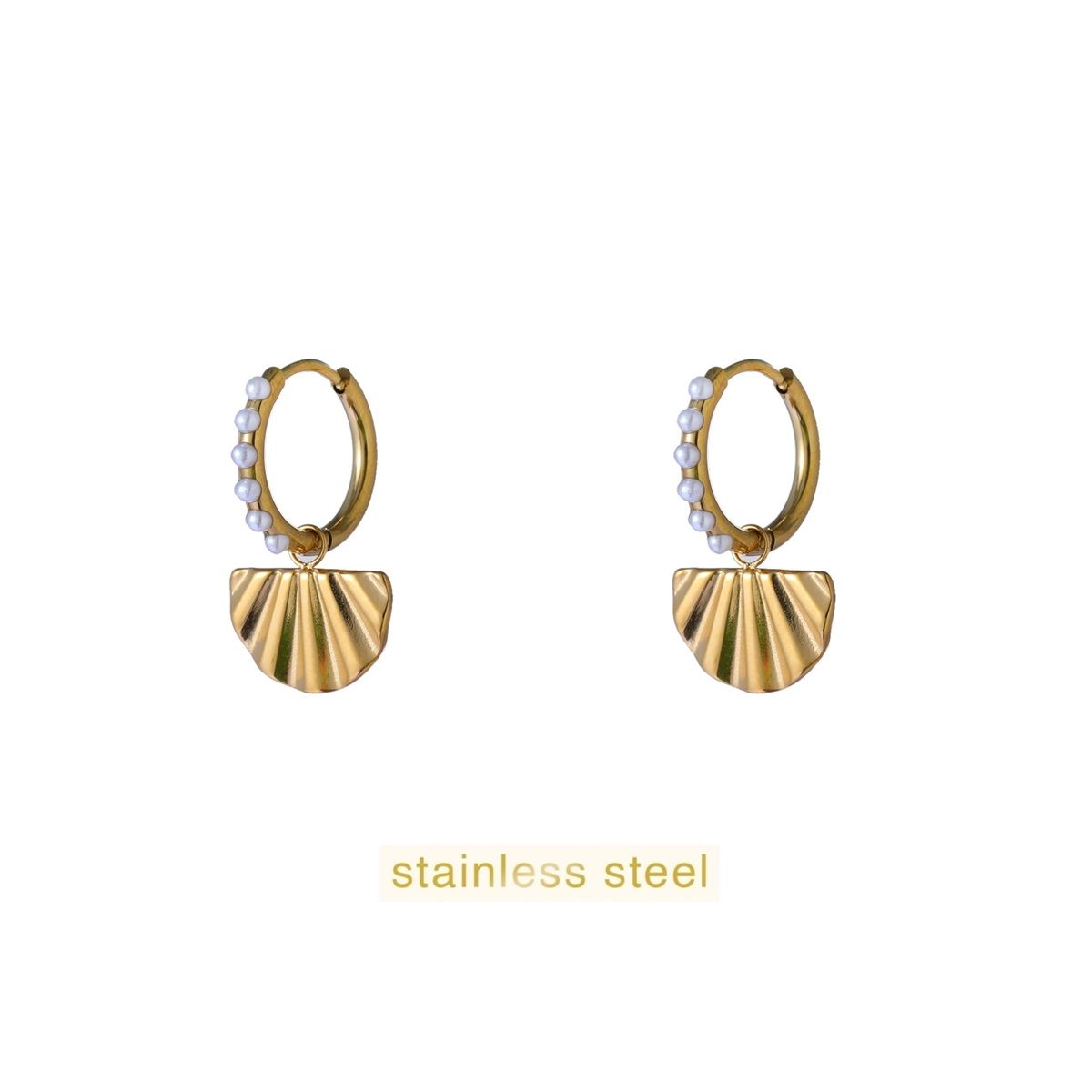 Waver Pearl Hoop - Gold