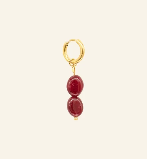 Burgundy Bloom Oorbel