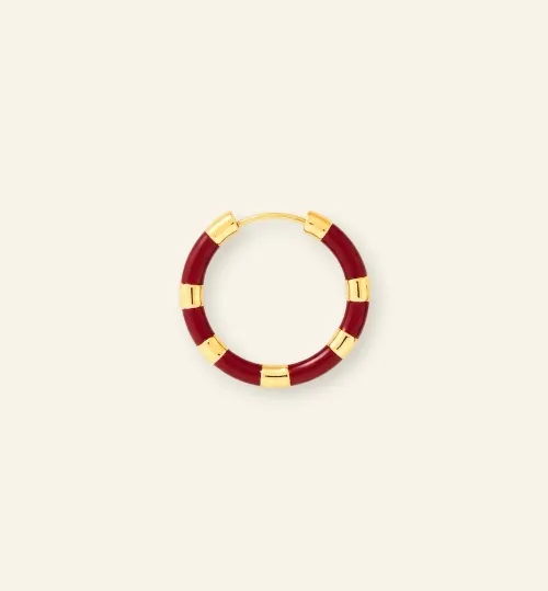 Burgundy Hoop Oorbel