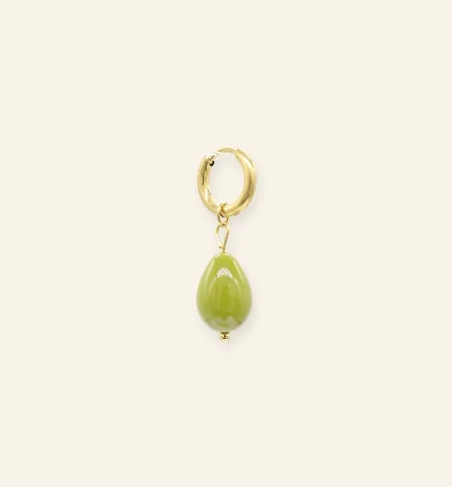 Olive Treasure Oorbel
