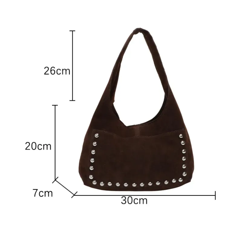 Casual Suede Handbag - Black