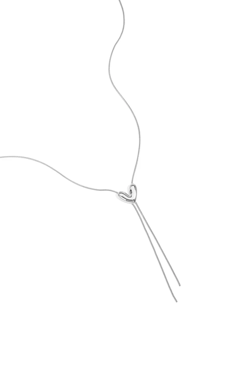 Y Necklace Heart - Silver