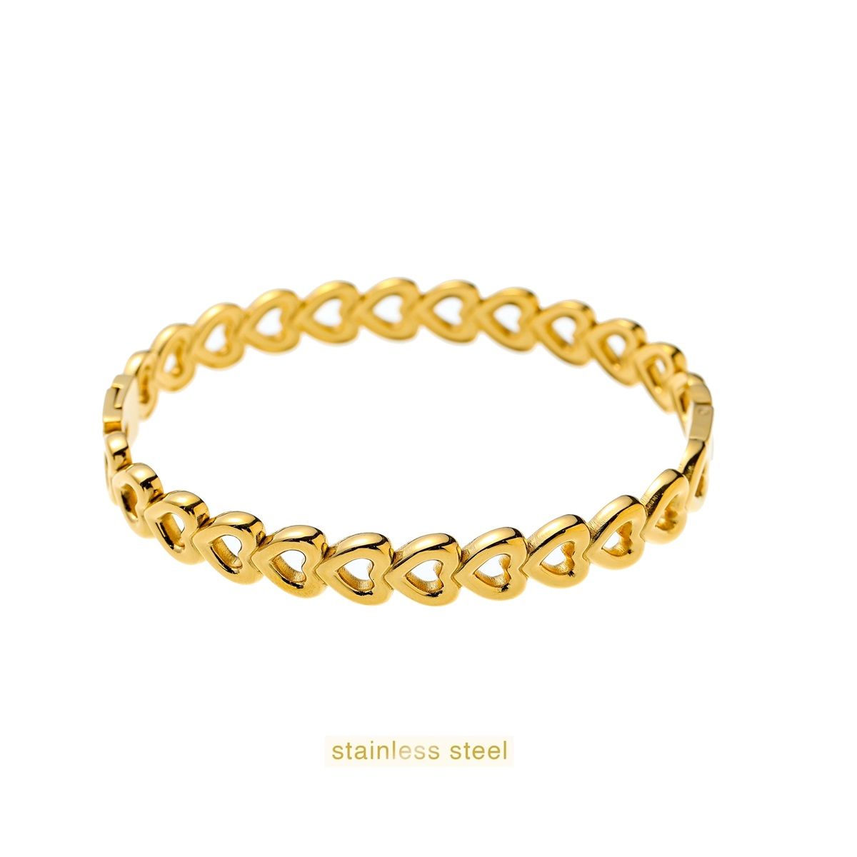 Open Hearts Bangle - Gold