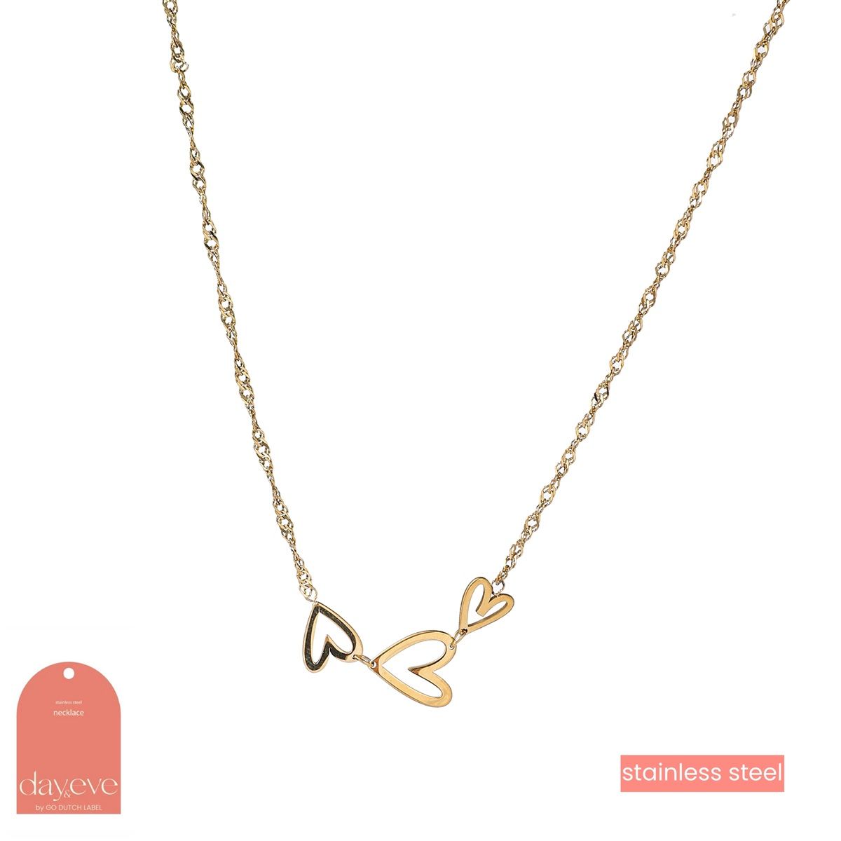 Heart Wave Necklace - Gold