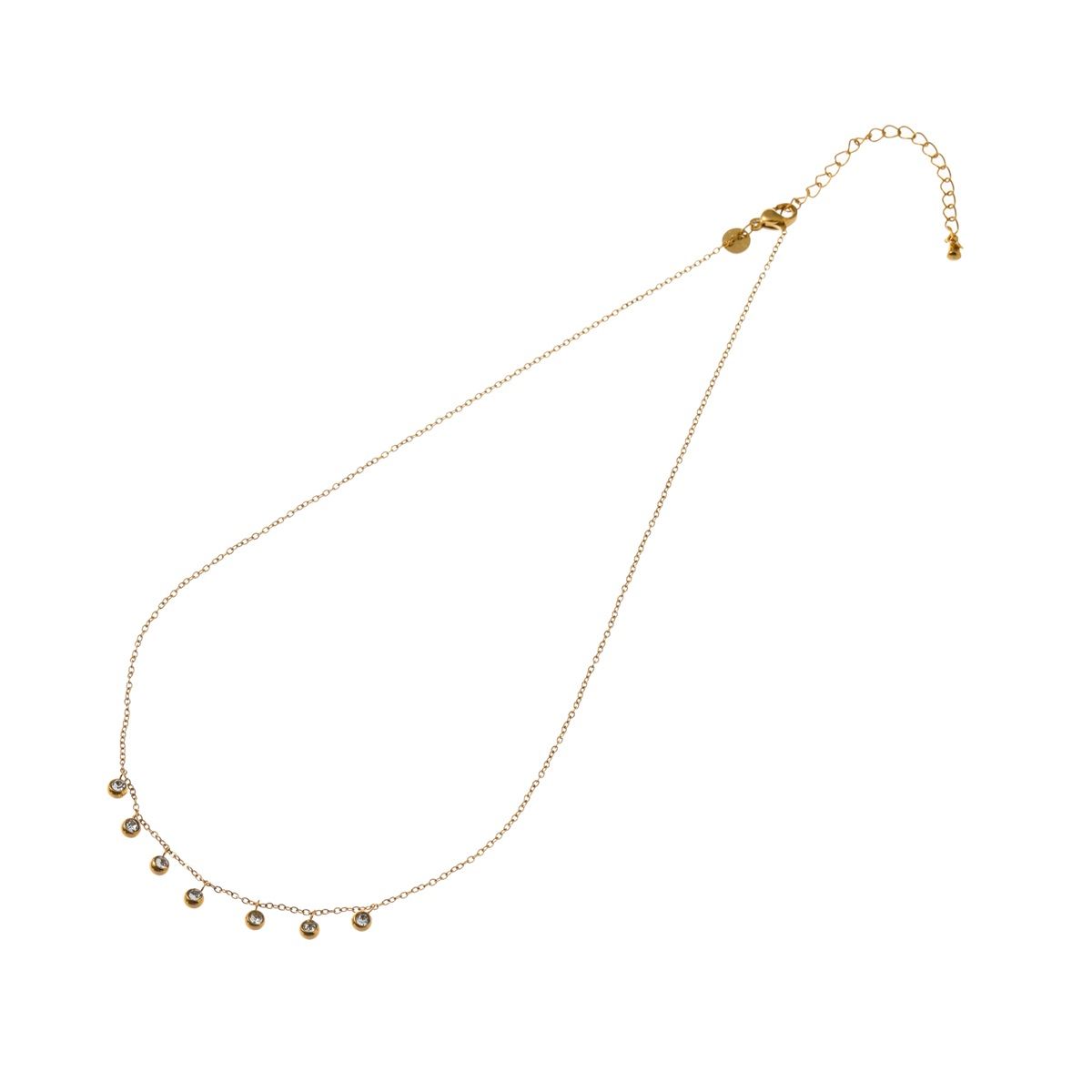Round Sparkles Necklace - Gold / Crystal