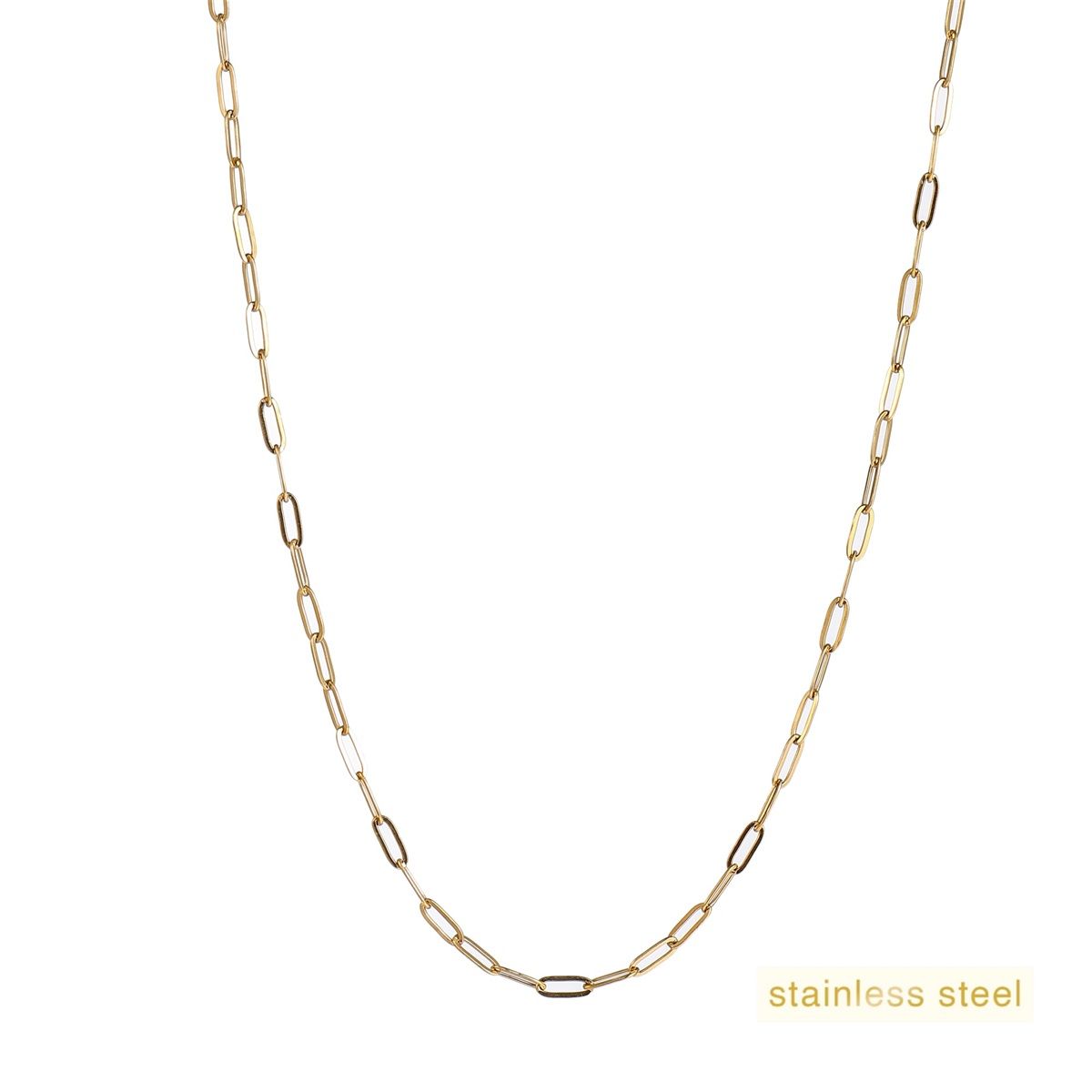 Small Link Chain Necklace Extra Long 50cm - Gold